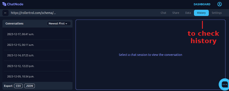 ChatNode history: check if answers and links are correctly rendered
